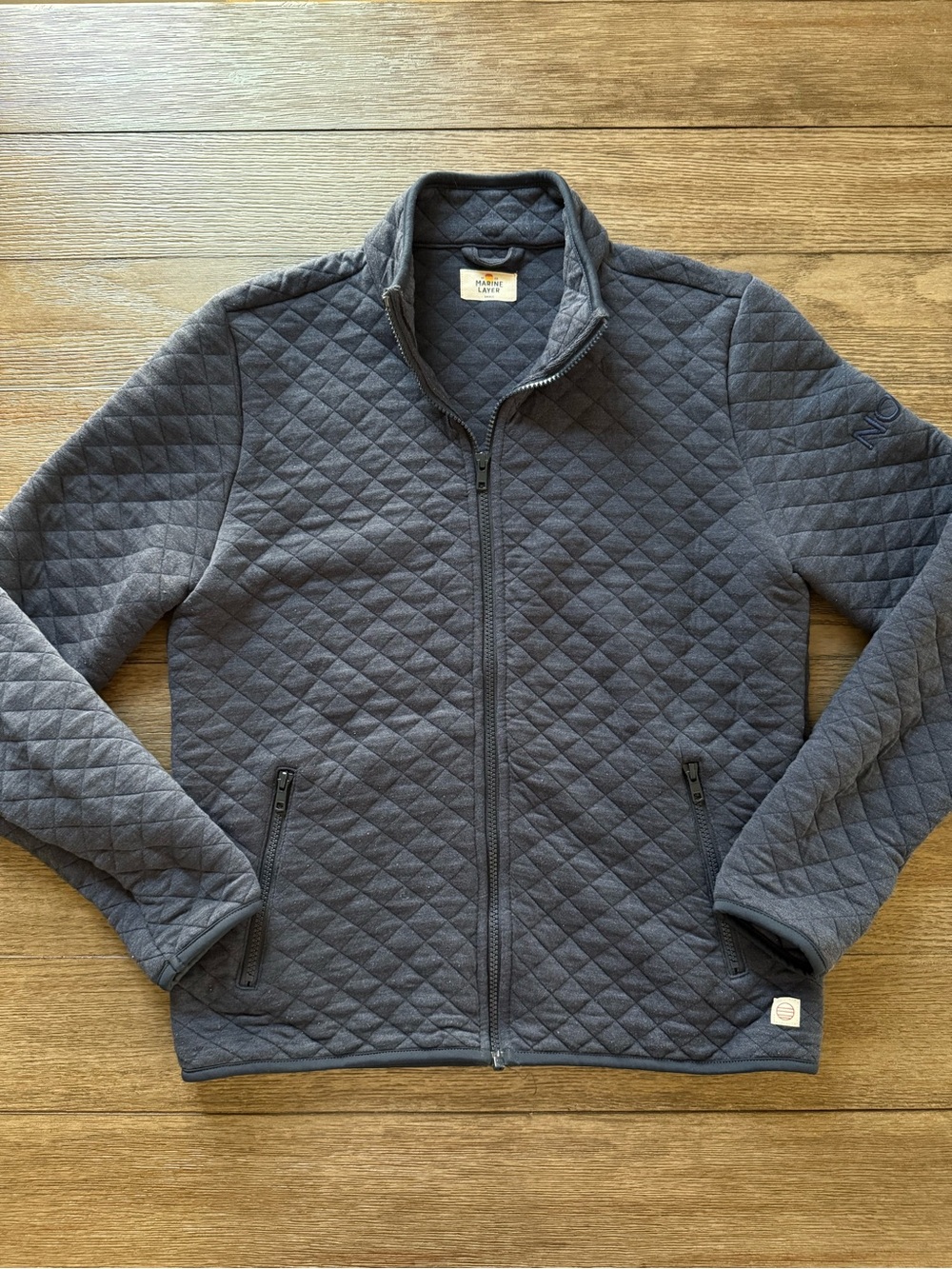 Marine Layer - Men’s Navy Blue Quilted Full Zip Jacket